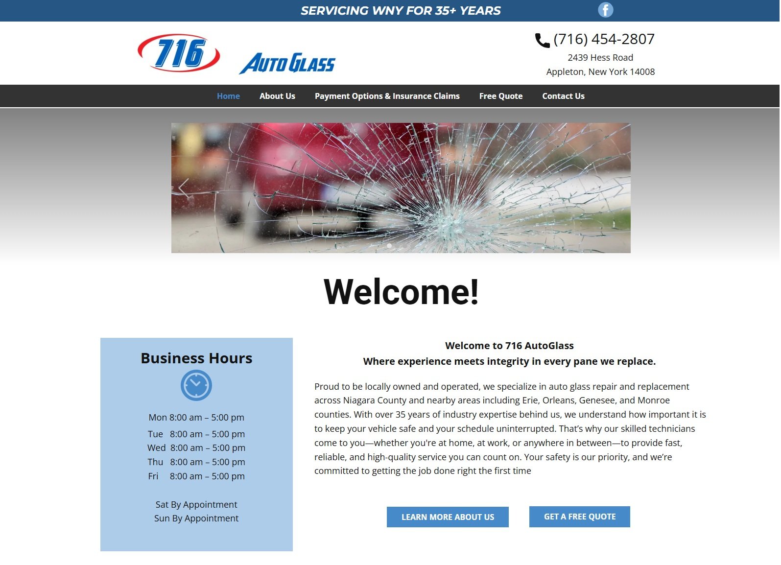 Screenshot of 716 AutoGlass.com
