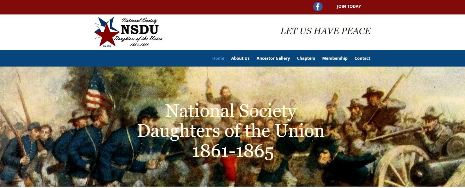 Screenshot of the National Society Daughters of the Union 1861-1865
