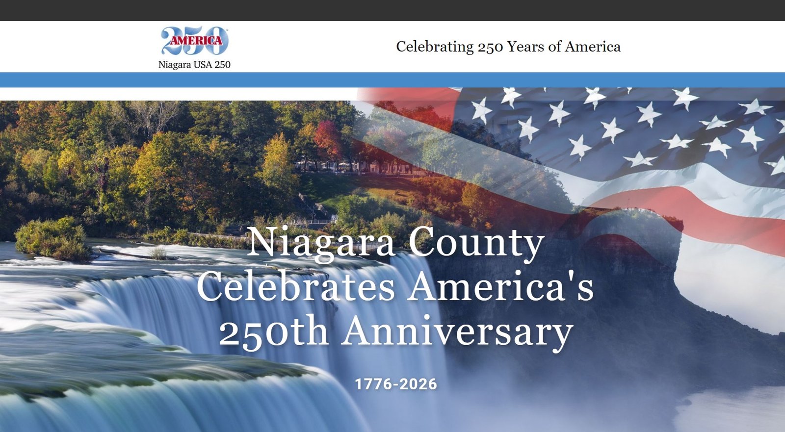 Screenshot of the Niagara USA 250 Committee Website