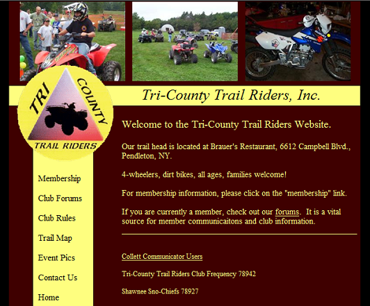 Website sample for the Tri County Trail Riders