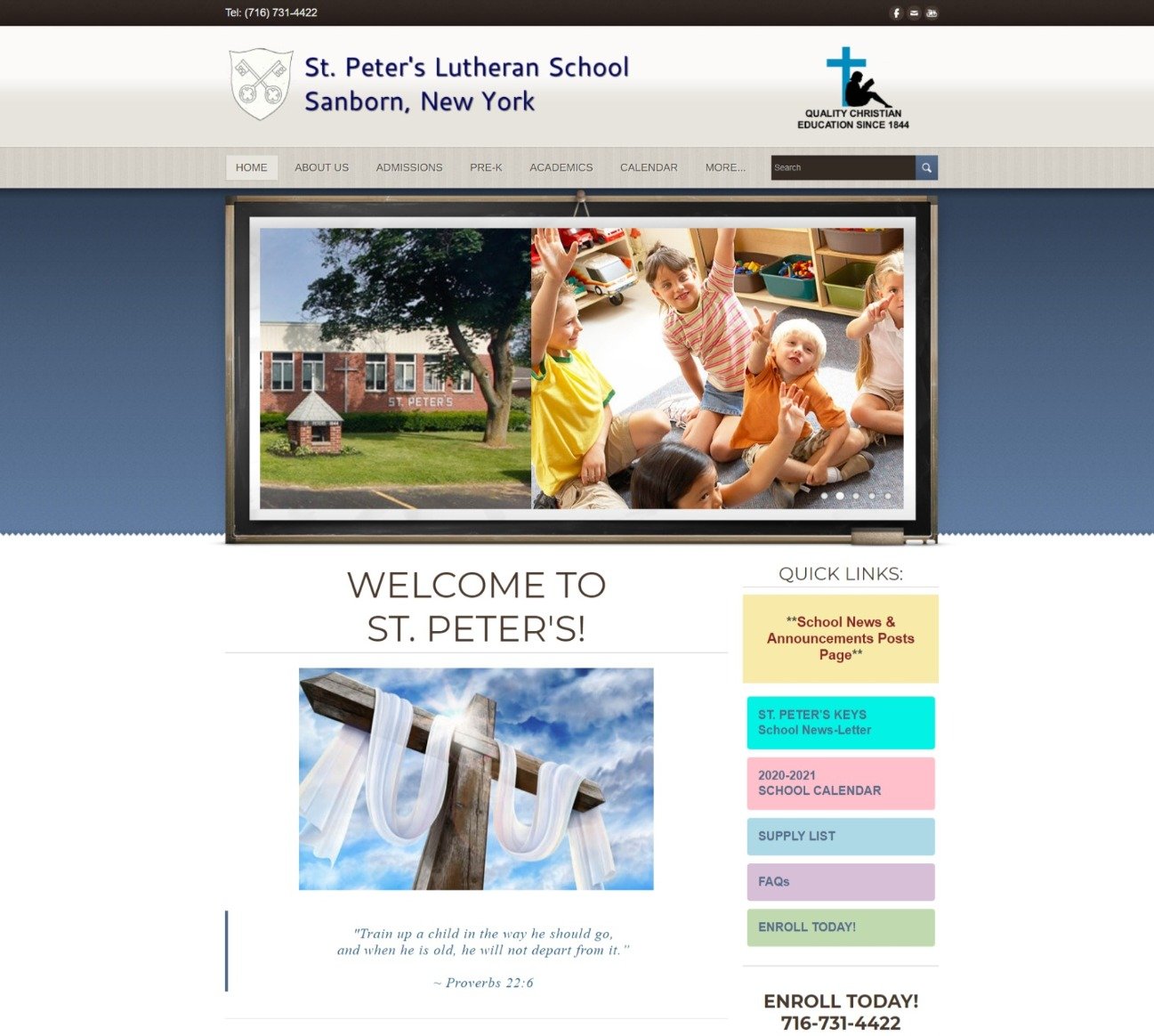 Screenshot of St. Peter&apos;s Lutheran School website