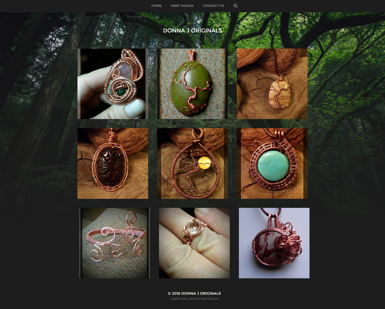 Website sample of a wire jewlery making shop