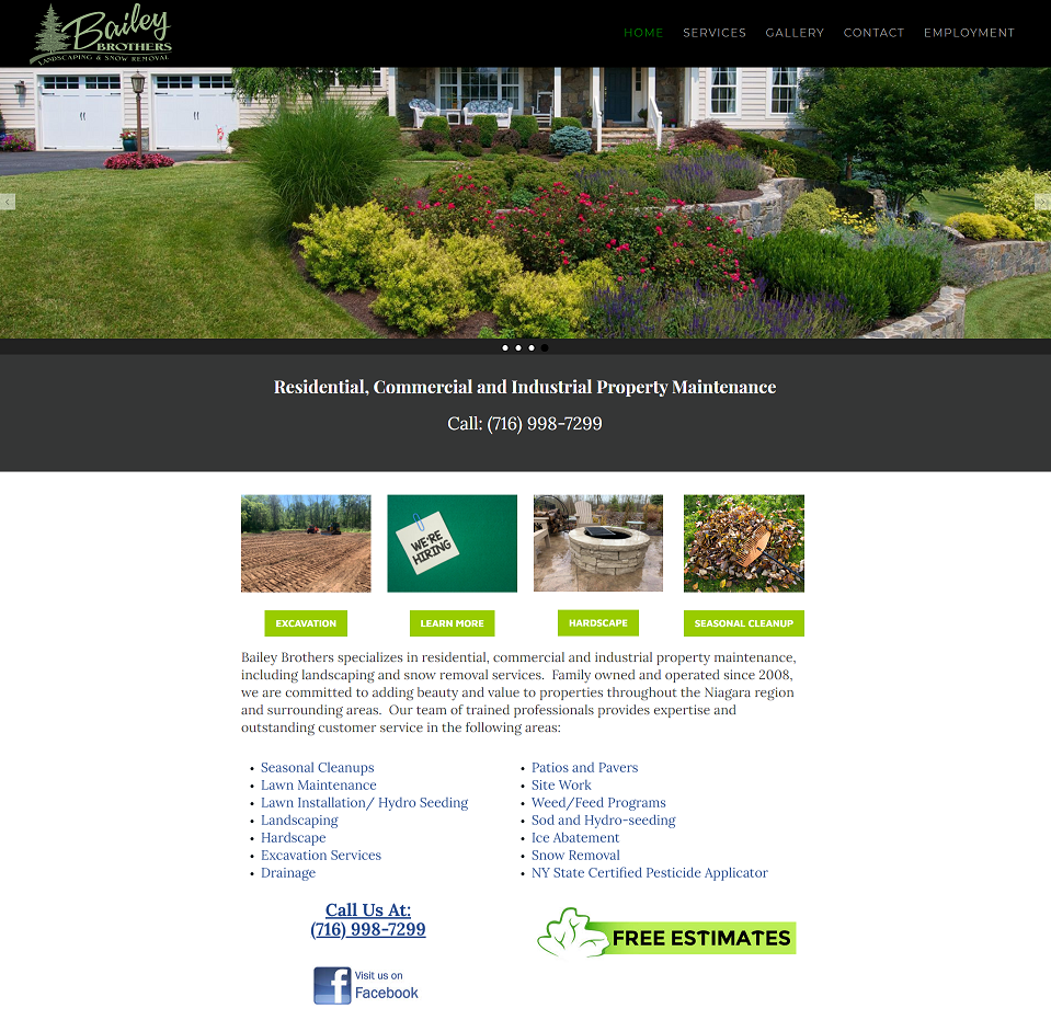 Another screenshot of Bailey Brothers Inc. website