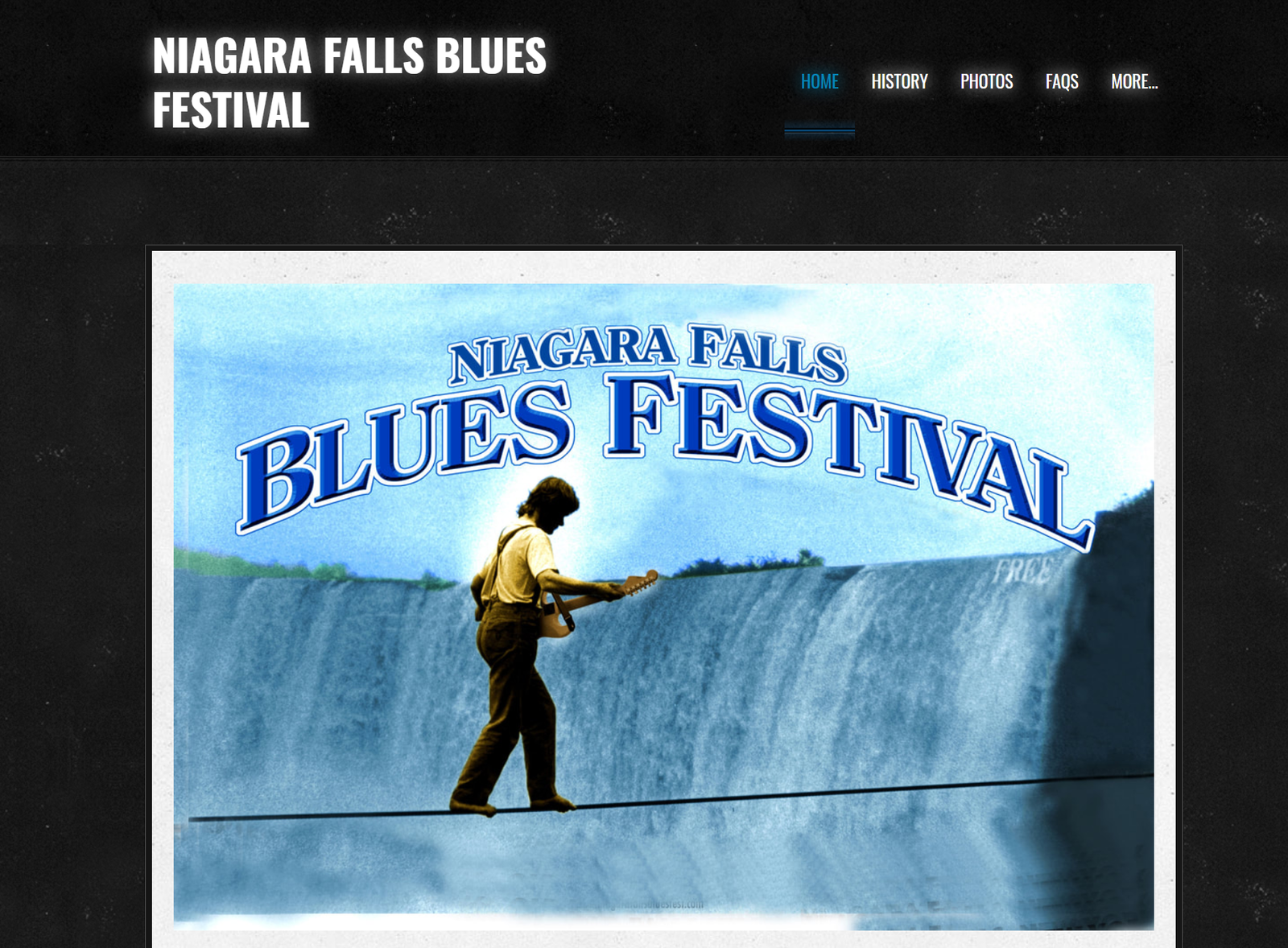 Screenshot of Niagara FAlls Blues Festival website